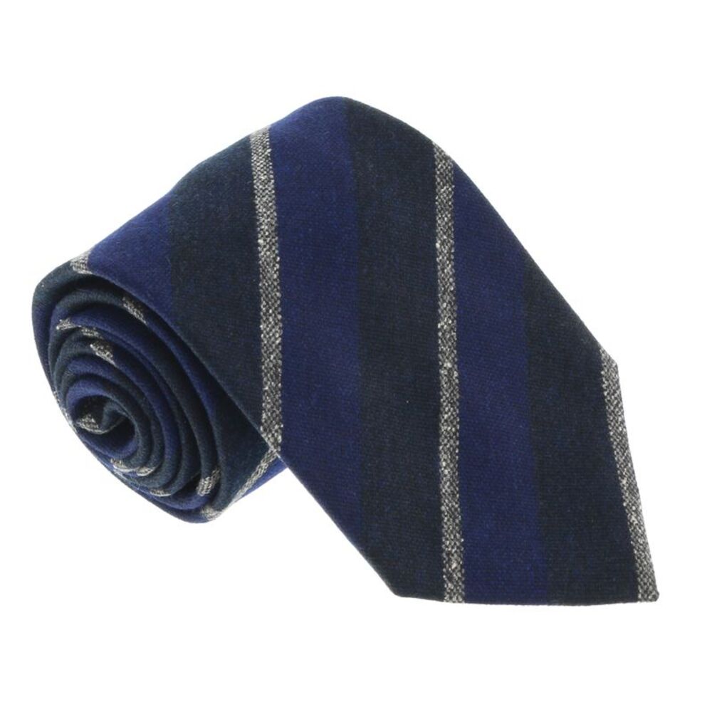 Missoni U5121 Navy/Grey Repp 100% Silk Tie